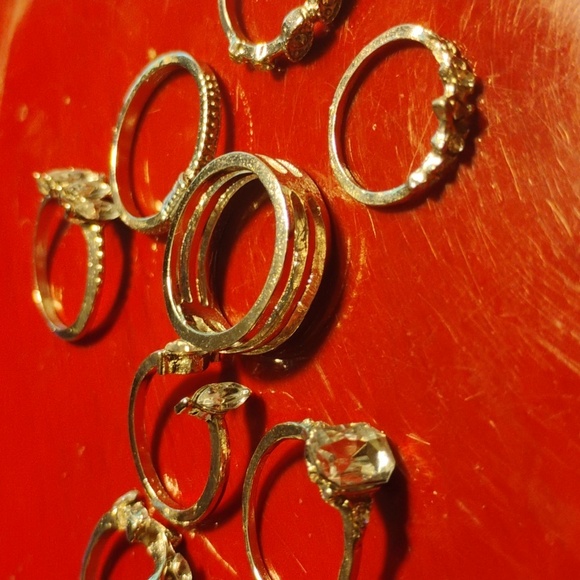 10 Silver Rings Various Sizes - Picture 4 of 4